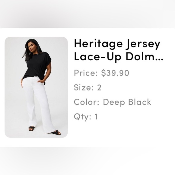 Heritage Jersey Lace-Up Dolman Top - Picture 2 of 2